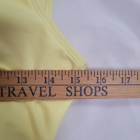 OP Ocean Pacific Cutout One Piece Swimsuit Size L Yellow Pink - Picture 11 of 11